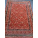A machined Royal Keshan Persian design woolen carpet together with two Persian design runners