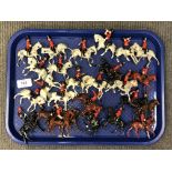 A tray of 20th century hand-painted die cast military figures - cavalry on horseback