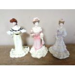 Three Coalport figures depicting Alexandra at the ball,