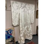 A two tone cream Japanese kimono,