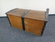 An oak iron bound chest