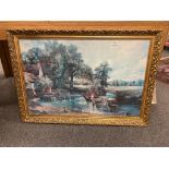 After John Constable : The Hay Wain, colour print,