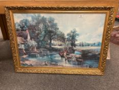 After John Constable : The Hay Wain, colour print,