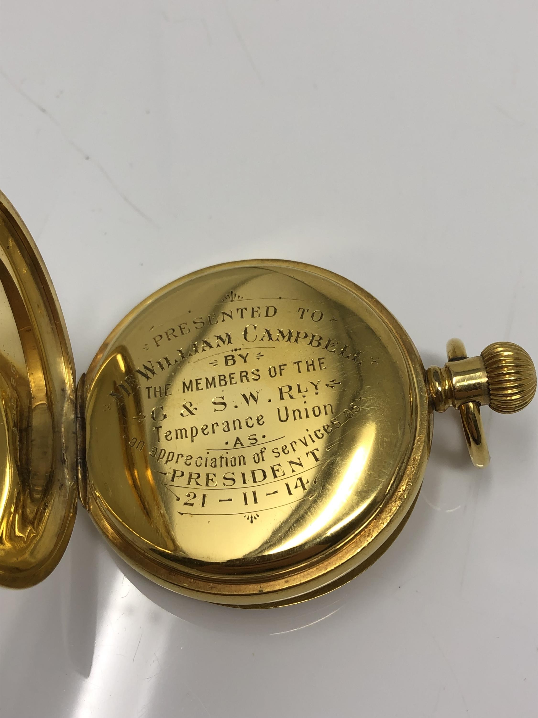 An early 20th century gold plated Waltham pocket watch, - Image 2 of 2