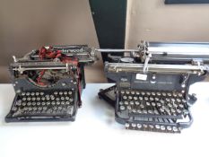 Two typewriters by Continental and Underwood