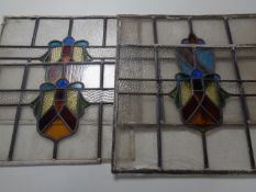 Five stained glass panels