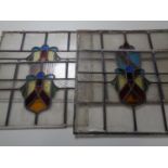 Five stained glass panels