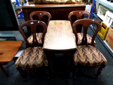 Four Victorian mahogany dining chairs together with an oak gateleg table