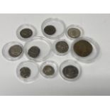 A collection of antique coins to include Half Siliqua Constantius Votis xxx Mvltis xxx/Pcon,