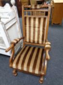 An American style rocking chair in oak frame