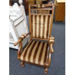 An American style rocking chair in oak frame