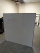 A large white board