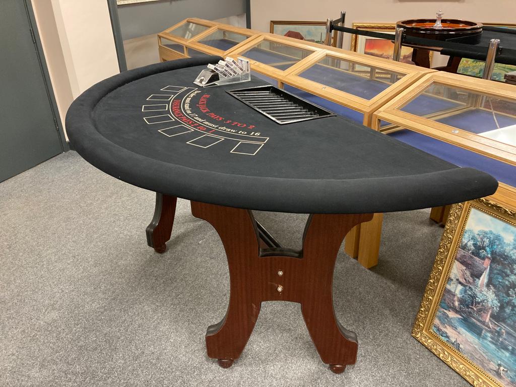 A full size roulette table, length 275 cm width 150 cm, together with a Blackjack table, - Image 2 of 2