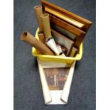 A small wooden stool together with a box of pictures