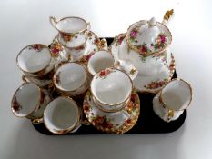 A tray containing approximately 43 pieces of Royal Albert Old Country Roses tea china