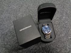An Emporio Armani wristwatch in retail box