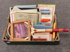 A box containing books and ephemera, North East England, art,