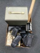A box containing cameras, projector,