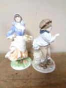 A Royal Worcester figure, Rosie picking apples, together with a Coalport figure,