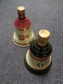 Two Bells whisky decanters, sealed,