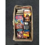 A box containing a collection of Star Wars books