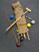 A small quantity of croquet mallets