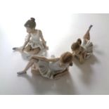 Three Nao ballerina figures (3)