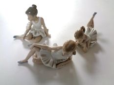 Three Nao ballerina figures (3)
