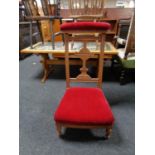 A 19th century prayer chair in oak frame