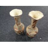 A pair of Japanese Satsuma vases, height 26.