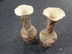 A pair of Japanese Satsuma vases, height 26.