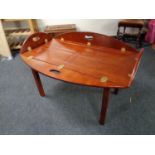 A mahogany butler's tray on stand