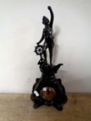 A late 19th century spelter nautical clock
