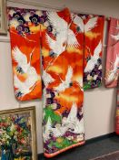 A multi colour decoration Japanese kimono,