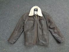 A gent's Proto leather and sheepskin jacket,