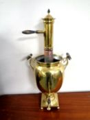 A part brass tea urn