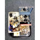A large tray of costume jewellery