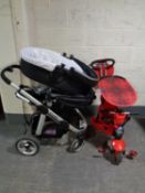 A Smart Trike together with an I Candy Strawberry push chair with carry cot