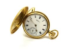 An early 20th century gold plated Waltham pocket watch,