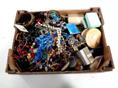 A box containing a large quantity of costume jewellery