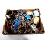 A box containing a large quantity of costume jewellery