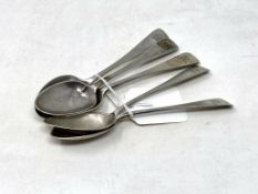 Five silver teaspoons, London 1883,