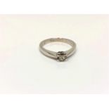 An 18ct white gold princess cut diamond solitaire ring, approx. 0.