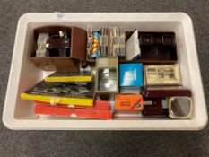 A box containing two View Masters with slides and 3D discs