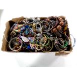 A large box of costume jewellery