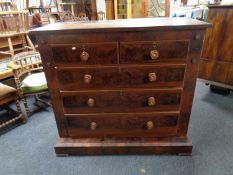A Victorian mahogany chest of five drawers