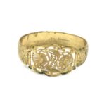 An antique gold plated bangle with expansion clasp