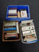 Three boxes containing books on gardening,