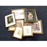 A small quantity of gilt framed pictures including colour prints etc