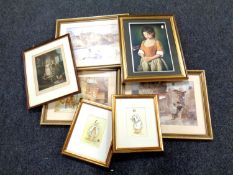 A small quantity of gilt framed pictures including colour prints etc